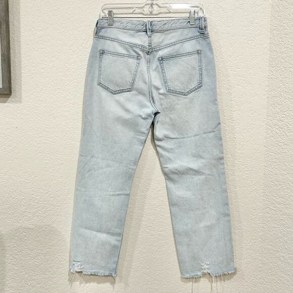 We The Free Cropped Straight Leg Distressed Button-Fly Jeans Size 26 - Picture 6 of 7